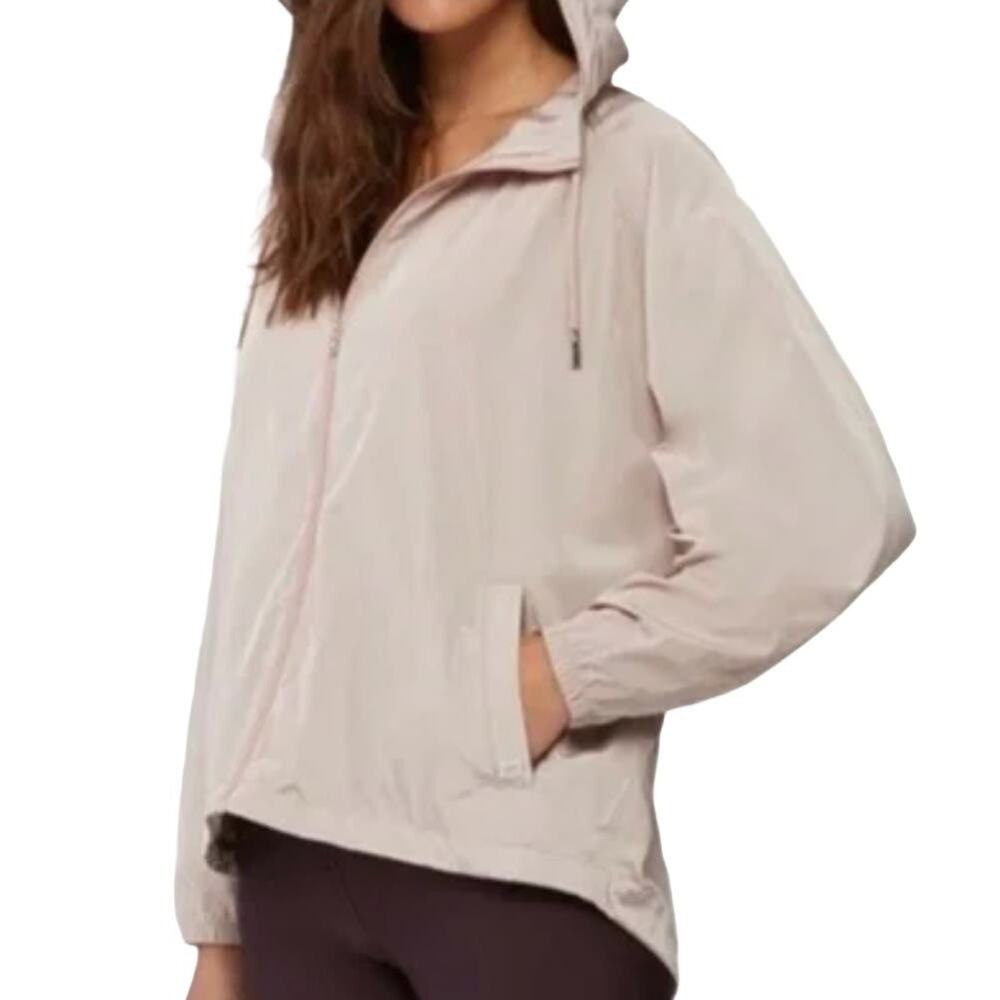 Soia Kyo Oaklynn Windbreaker Hooded Pink Jacket Womens Plus Size 1X Activewear